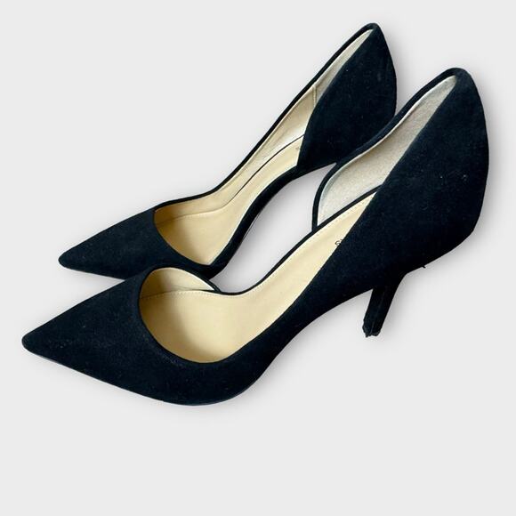 Michael Kors Black Pointy Suede Heel Pumps Size 6.5 - Picture 2 of 8